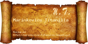 Marinkovics Titanilla névjegykártya